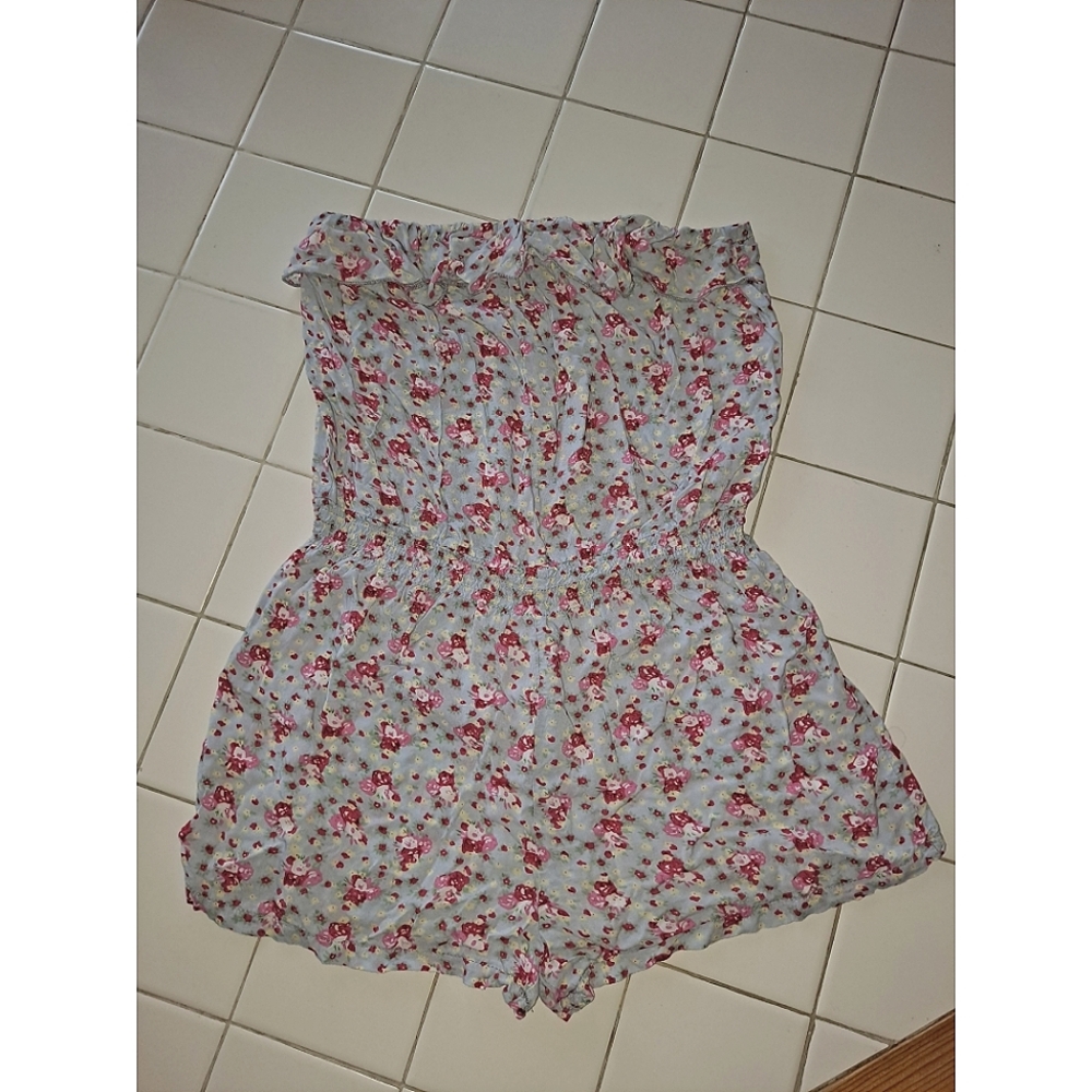 Women’s Strapless romper shorts summer pool beach sport party ruffle athleisure